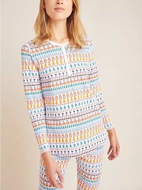 RARE Roller Rabbit Band Weave Pajama Set in the Woodland Creature Thanksgiving